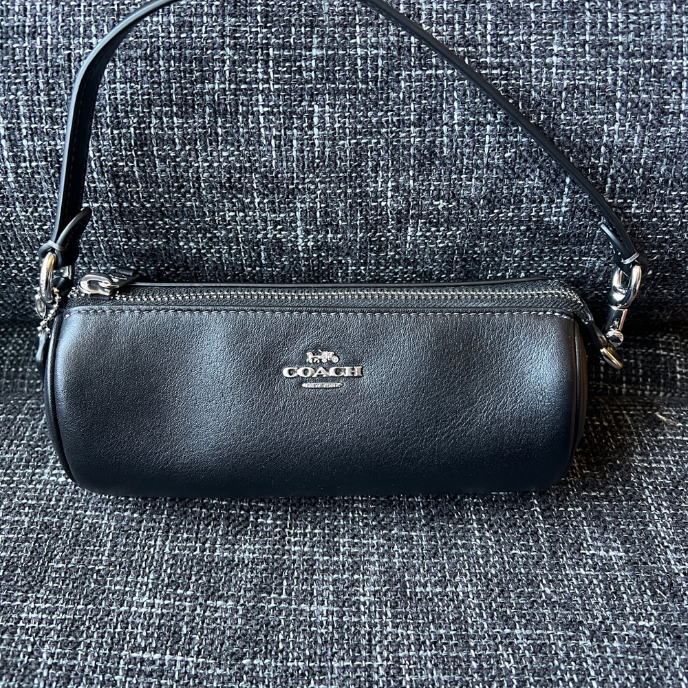 Coach Nolita Barrel Bag - Black with silver hardware